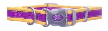 Coastal Pet Pro Adjustable Reflective Collar 14in. Purple Yellow
