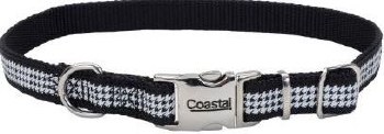 Ribbon Adjustable Collar 5/8 inch x 18-26 inch Houndstooth