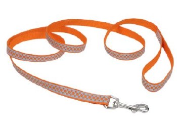 Reflective 1 inch x 6 inch Orange Abstract Rings Leash