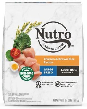 Nutro Natural Large Breed Adult, Dry Dog Food, Chicken and Brown Rice Recipe, 30lb