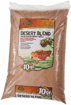 Zilla Desert Blend Ground English Walnut Shell Reptile Bedding 10qt