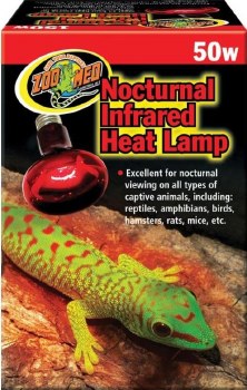 Zoo Med Lab Nocturnal Infrared Reptile Heat Lamp, Red, 50W