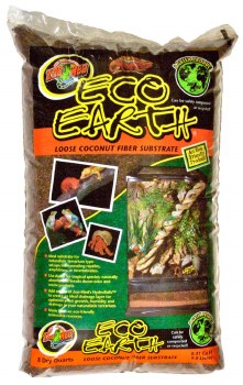 Zoo Med Lab Eco Earth Loose Coconut Fiber Reptile Substrate, Brown, 24qt