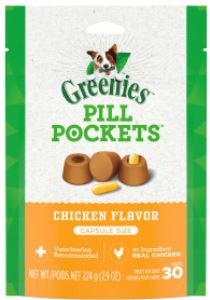 Greenies Pill Capsule Chicken Flavor 30 count