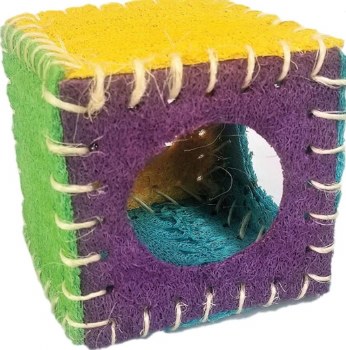 A&E Cage Nibbles Loofah Cube Small Animal Chew, Small