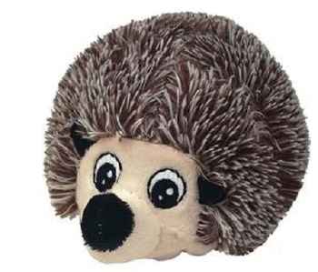 Petlou Plush Hedgehog Dog Toy, Brown, 4 inch