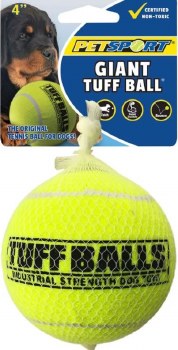 Petsport Giant Tuff Ball, Dog Toy, 4 inch