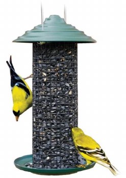 Audubon Mini Magnum Metal Sunflower Seed Screen Wild Bird Feeder, Green, 1 2lb Capacity