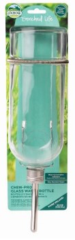 Oxbow Enriched Life Chew Proof Glass Water Bottle for Small Animals, 32oz Capacity