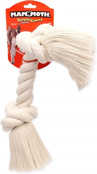 Mammoth Flossy Chews Bone Rope Chew for Dogs, White, 19 inch