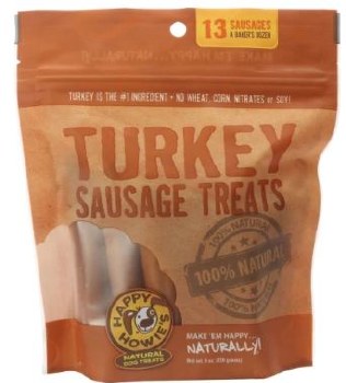 Happy Howies Turkey Sausage Dog Treats, 4 inch 13 count