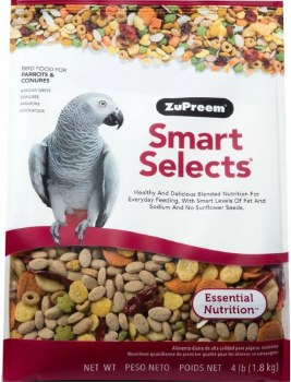 ZuPreem Smart Selects Parrot and Conure, Bird Food, 2lb