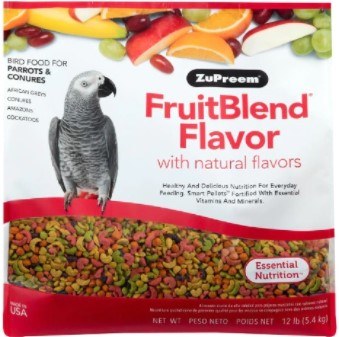 ZuPreem Fruit Blend Flavors for Parrot and Conure, Bird Food, 12lb