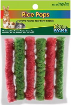 Ware Rice Critter Pops Small Animal Chews, Large, 6 count