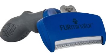 Furminator Long Hair Deshedding Brush with Skin Guard for Dogs, Large