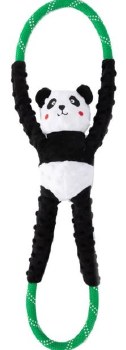 Zippy Paws Rope Tugz Panda, Black White, Dog Toys, Large