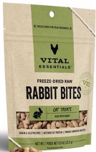 Vital Essentials Freeze Dried Rabbit Bites Cat Treats .9oz