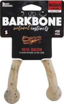 BarkBone Wishbone Natural Instincts Bacon Flavored Nylon Dog Toy, Small