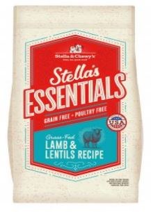 Stella's Essentials Grain Free Grass Fed Lamb with Lentils Recipe Dry Dog Food 25lb