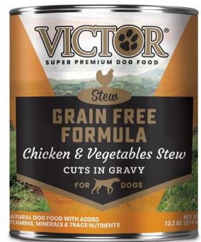 Victor Grain Free Chicken and Vegetable Stew Cuts in Gravy Canned Wet Dog Food 13.2oz