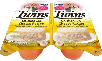 Inaba Twins Grain Free Side Dish for Cats, Chicken and Cheese, 1.23oz, 2 count
