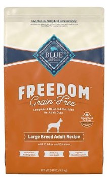 Blue Buffalo Freedom Large Breed Adult Chicken Recipe Grain Free Dry Dog Food 24lb