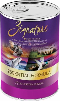 Zignature Zssentials with Turkey, Lamb, Duck, and Salmon Limited Ingredient Formula Canned Wet Dog Food case of 12, 13oz Cans