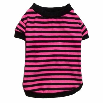 Pink and Black Stripe T-Shirt, Medium
