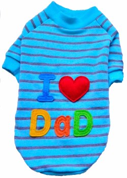 I Love My Dad Pattern T-Shirt, Large