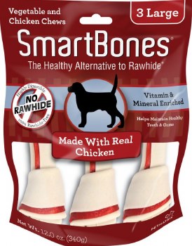 Smartbones Chicken Flavored Large Rawhide Free Dog Chews 3 count