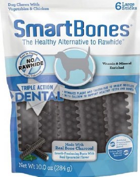 Smartbones Dental Sticks with Paste, Charcoal, 6 pack