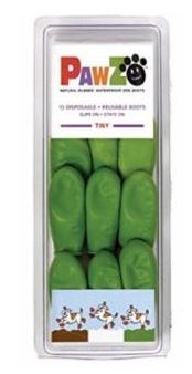 PawZ Disposable Rubber Boots, Green, Tiny, 12 count