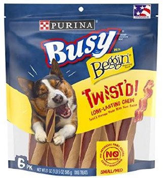 Purina Busy Beggin Twisted, Small to Medium Breed, Dog Treats, case of 4, 21oz