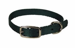 Hamilton Single Thick Nylon Deluxe Dog Collar, 14 inch, Dark Green
