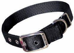 Hamilton Double Thick Nylon  Deluxe Dog Collar, 1 inch x 24 inch, Black