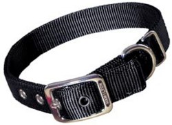 Hamilton Double Thick Nylon  Deluxe Dog Collar, 1 inch x 32 inch, Black