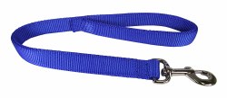 Hamilton Double Thick Nylon Traffic Lead with Loop Handle, 1 inch thick, 1ft long, Blue