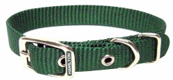 Hamilton Single Thick Nylon Deluxe Dog Collar, 12 inch, Dark Green