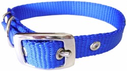 Hamilton Single Thick Nylon Deluxe Dog Collar, 20 inch, Blue