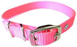 Hamilton Single Thick Nylon Deluxe Dog Collar, 14 inch, Hot Pink