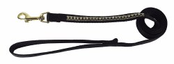 Hamilton Gold Rhinestone Dog Lead, 4ft, Black