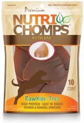 Nutri Chomps Chicken Flavor Ears Dog Treat, 10 count