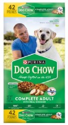 Purina Dog Chow Complete Adult with Real Chicken and Rice, Dry Dog Food, 44lb