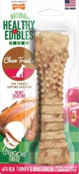 Nylabone Healthy Edibles Chew Treat for Dogs, Turkey and Apple Flavor, Wolf, Dog Dental Health