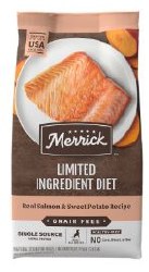 Merricks Grain Free Limited Ingredient Formula Salmon and Sweet Potato Recipe, Dry Dog Food, 22lb