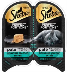 Sheba Perfect Portions Pate in Natural Juices Signature Seafood Entree with Whitefish Grain Free Wet Cat Food 2.6oz