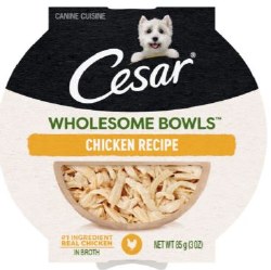 Cesar Wholesome Bowls Chicken Recipe, Wet Dog Food Tray, 3oz