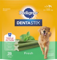 Pedigree Dentastix Fresh, Large Dog Dental Treats, 28 Count