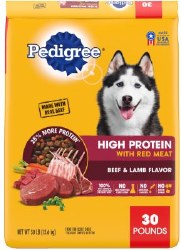 Pedigree High Protein Beef and Lamb, Dry Dog Food, 30lb