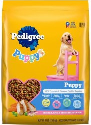 Pedigree Puppy Growth and Protection Formula Chicken and Vegetable Flavor Dry Dog Food 30 lbs Bonus Bag